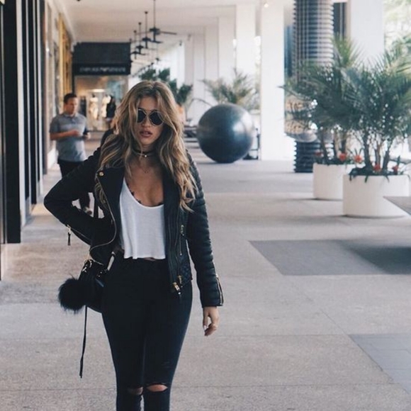 BODA SKINS Leather Jacket Napa Sheep Skin  Kay Michaels 2.0 Black Biker Quilted - Picture 2 of 16